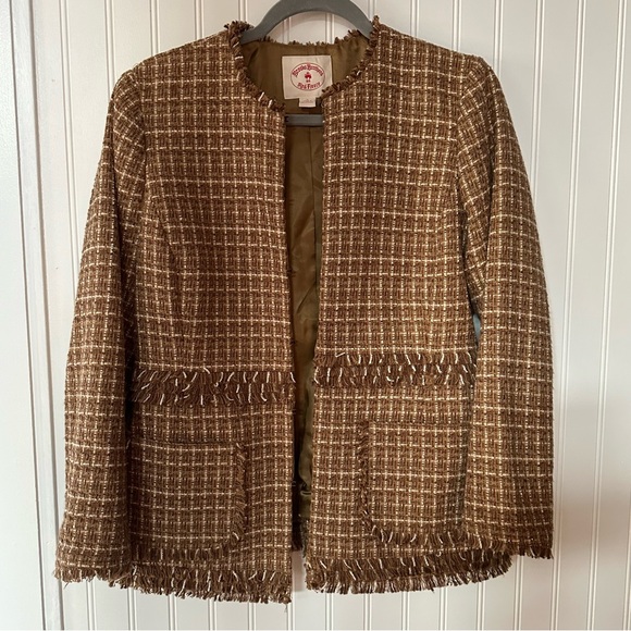 Brooks Brothers Red Fleece Women’s Jacket w Gold Glam Holiday Perfect! Size 8 - Picture 1 of 9